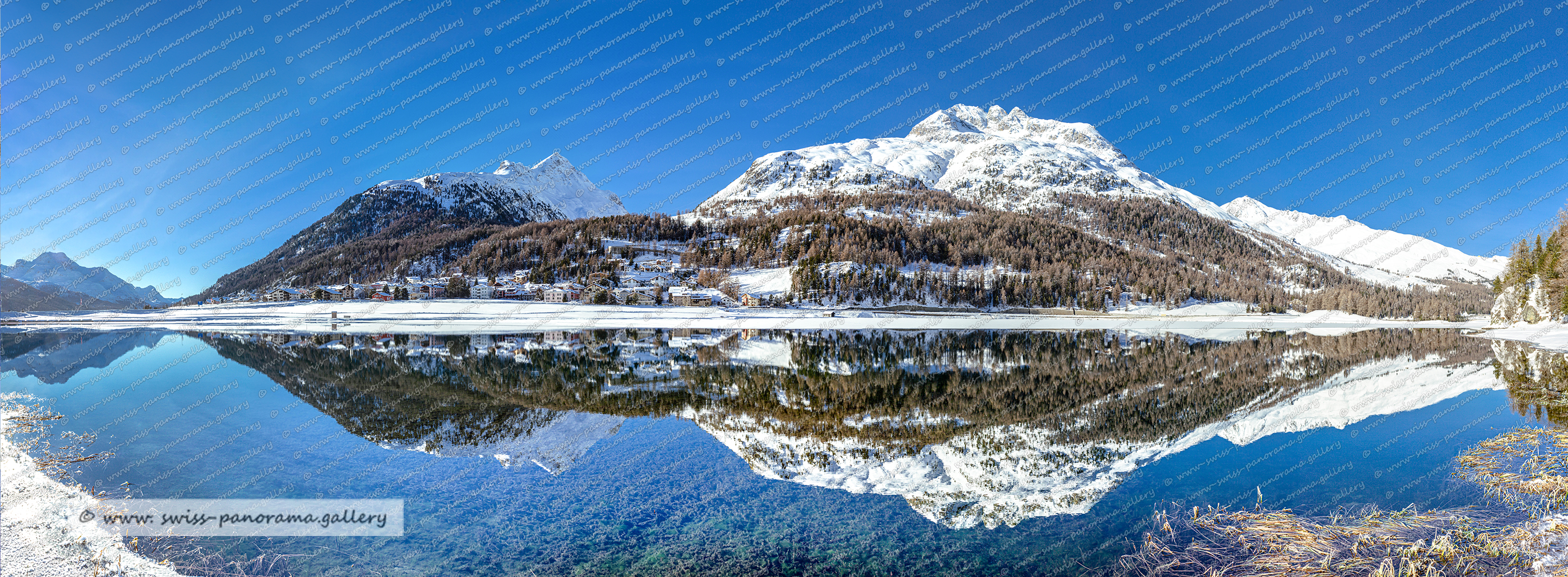 swiss panorama gallery Engadiner Seeen Silvaplanersee panorama Swiss Alps; Alpenpanorama beschriftet; Schweizer Bergpanoramen; Champferersee; Das 180 Grad Panorama zeigt ein Blick nach Silvaplana. Ganz links der Piz de la Margna 3158m; Piz Polaschin 3012m; Piz Albana 2908mund rechts Piz Nair 3024m.; Oberengadin Panorama; Engadin; St. Moritz,