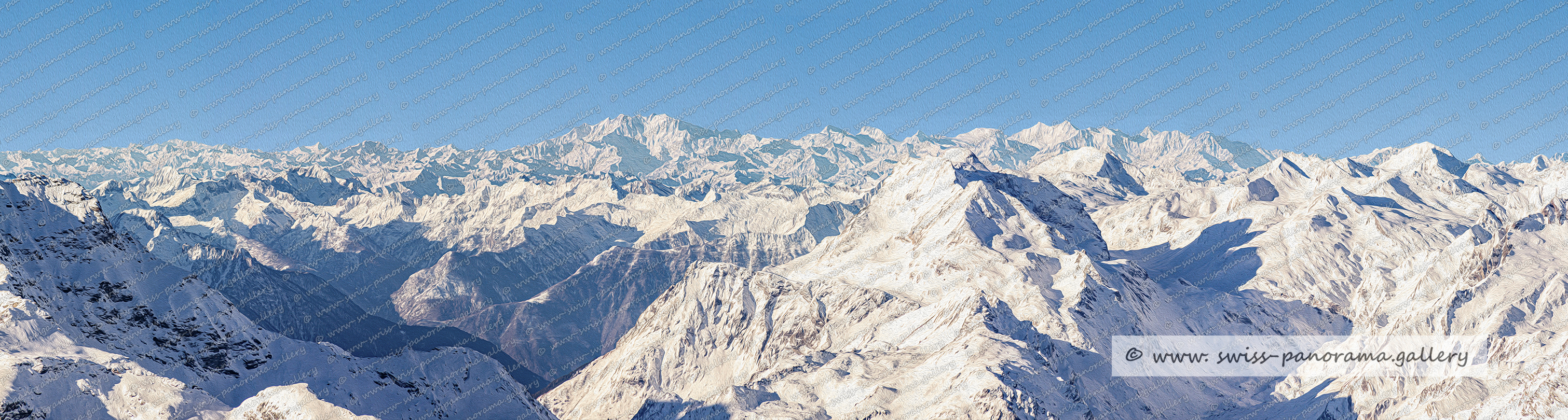 Swistzerland panorama Diavolezza Diavolezza Panorama, Schweizer Alpenpanorama, swiss-panorama.gallery, Gipfelpanorama Piz Corvatsch Fernblick von Gran Paradiso, Monte Rosa und den Walliser Viertausendern