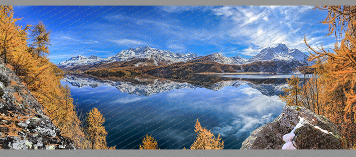 Oberengadin Silsersee Goldener Herbst Piz de la Margna Piz Surlej Poz Morteratsch Panorama Alpenpanorama
