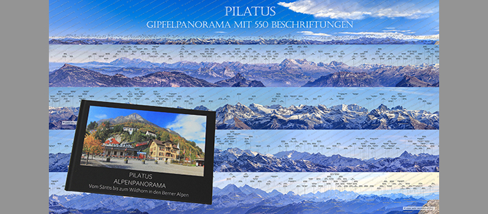 Bachtel Kulm, Blick nach Rapperswil mit der Urner und Berner Alpen Alpenpanorama