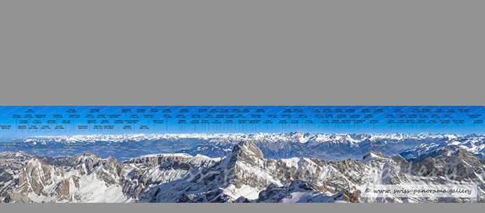 Beschriftetes Alpenpanorama Säntis Alpenpanorama Schweizer Panorama Alpenpanorama