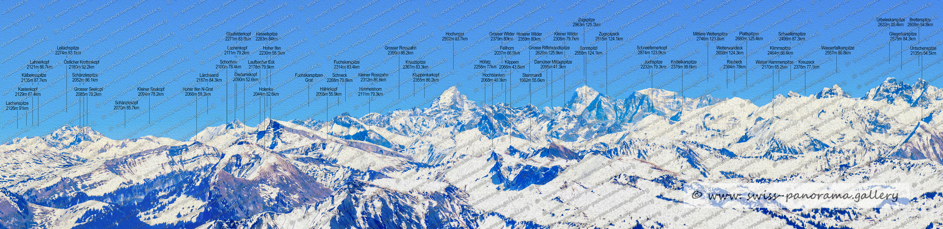 Fernsicht vom Gipfel des Säntis zum Hochvogel und der Zugspitze, Beschriftetes Schweizer Alpenpanorama Säntis, High resolution panorama photos from Switzerland, Panoramic picture of the Swiss Alps, Panoramic photos of the Swiss Alps, Beschriftetes Panorama Säntis, Swiss Alps, swiss-panorama.gallery, famous Swiss Alps, Swiss Panorama Gallery, labelled mountain panorama from Switzerland, mountain panoramas from Switzerland, Panoramic photo of the Swiss mountains,  Iconic Swiss Alps, Kastenkopf2129m  D – Allgäu, Lachenspitze 2126m 91km, Kälbelesspitze 2135m, Lahnerkopf 2121m auch Lehnerkopf genannt D - Allgäu Grenzberg mit Österreich   auch nur  Kälbelesspitz genannt, Grosser Seekopf 2085m Berg in Deutschland, Schänzlespitze 2052m 86.1km, Leilachspitze 2274m A-Tirol, Leilachspitze 2274m A-Tirol, Östlicher Krottenkopf (2180 m), Schänzlekopf 2070m 85.7km Grenzberg Deutschland Österreich, Hoher Ifen N-Grat 2066m 58.2km A – Vorarlberg, Diedamskopf 2090m 52.6km A – Vorarlberg, Kleiner Seekopf 2094, Holenke (Kansifluh) 2044m A – Vorarlberg, Schochen 2100m 78-4km D - Allgäu Kopie, Lachenkopf 2111m Bayern, Deutschland, Schochen 2100m 78-4km D – Allgäu, Lärchwand 2187m 84.3km im Tirol, Hoher Ifen 2230m  A – Vorarlberg, Laufbacher Eck 2178m Deutschland, Glasfelderkopf 2271m  Deutschland/Österreich, Fuchskarspitze Süd Gipfel 2314m 83.4km Grenzberg Deutschland Österreich, Nördliche Fuchskarspitze 2254m Grenzberg Deutschland Österreich, Schneck 2268m 79.8km Bayern – Deutschland, Hählekopf 2058m 55.9km Deuschland, Kleiner Rosszahn Grünkarkopf 2312m 86.8km Kesselspitze 2283m 84km Grenzberg Deutschland Österreich, Kluppenkarkopf 2355m 86.2km Österreich, Grosser Rosszahn 2356m  Österreich 86.2km, Himmelshorn 2111m 79.3km Bayern, Deutschland, Kreuzspitze 2367m 83.8km Hochvogel, Hochvogel 2592m ist ein Grenzberg Deutschland Oesterreich, Steinmandl 1082m 55.6km A – Vorarlberg, Hochvogel 2592m 83.7km, Hochblanken 2068m 40.2km, Klippern 2066m 43.8km A – Vorarlberg, Damülser Mittagspitze 2095m A – Vorarlberg, Fellhorn 2037m 66.9km  Oesterreich Deutschland, Höfatz 2258m 77km Gipfel in Bayern Deutschland, Grosser Wilder 2379m 80km, Hinterer Wilder 2359m 80km Deutschland / Oesterreich, Sonnspitzl 2558m 124.1km  (Zugspitze) Deutschland), Kleiner Wilder 2306m 79.7km  Deutschland / Oesterreich, Grosse Riffelwandspitze 2626m 125.9km, Zugspitze2963m 125,2km, Schneefernerkopf 2874m Deutschland/Österreich, Jochspitze 2232m an der Grenze Deutschland Oesterreich, Knittelkarspitze 2376m 99.6km A – Tirol, Zugspitzeck 2815m 124.1km, Kreuzeck 2376m auch Kreuzegg genannt 77.1km, Klimmspitze 2464 auch Klimspitze genannt 88.4km Allgäuer Alpen im österreichischen Bundesland Tirol., Wasserfallkarspitze 2557m 86.8km Oesterreich, Plattspitzen, (Mittleren) Wetterspitze 2746m 123,8km, Wetterwandeck 2698m, Walser Hammerspitze 2170m 65.2km  Vorarlberg, Österreich und Bayern, Deutschland, Üntschenspitze 2135m 54.5km Vorarlberg, Österreich, Schwellenspitze 2496m 87.3km, Rauheck 2384m 78km, Bretterspitze 2608m Allgäuer Alpen Tirol, Österreich, Gliegerkarspitze 2575m 84.8km, Urbeleskarspitze 2632m 85.4km A – Tirol, ,